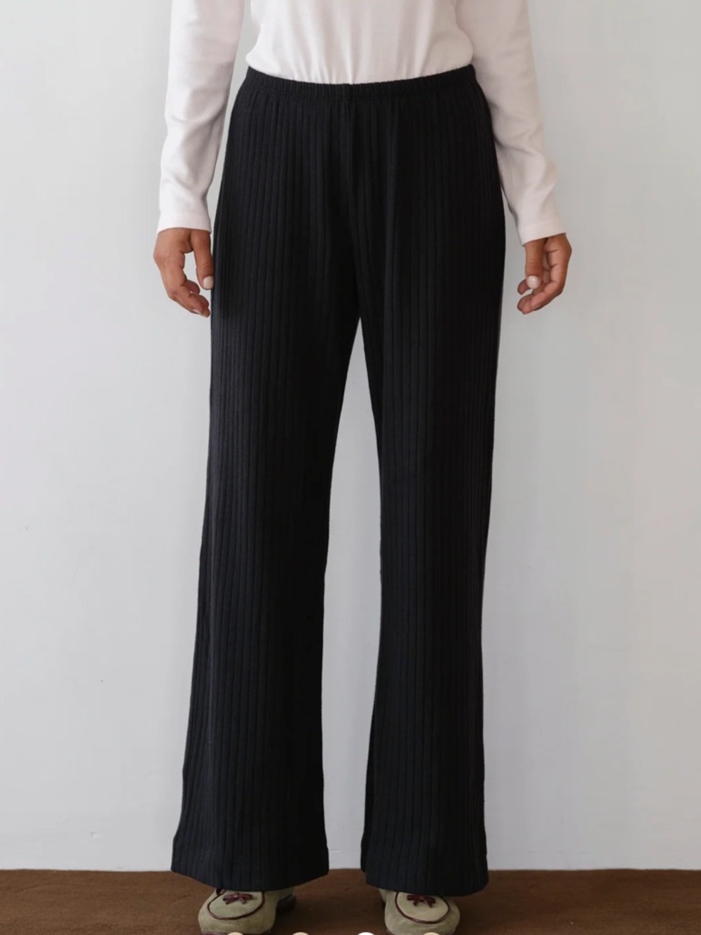 NWT DONNI. The Sweater Rib Simple Pant in Jet Sz M